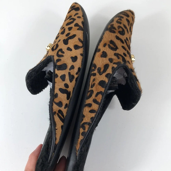 2/$30 Derek Lam Slippers Size 5/6 Leather Cheetah Print Venetian Mule Slippers - Picture 7 of 15